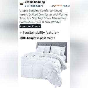 Utopia Bedding White Down Alternative Comforter Duvet Insert, Twin XL, NIB